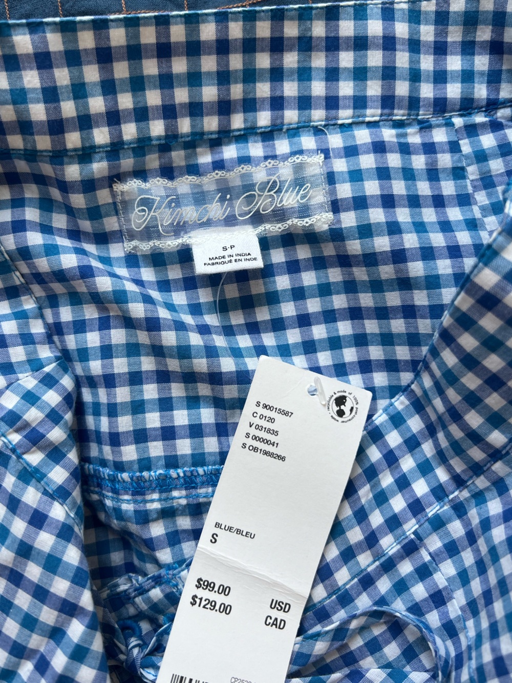 Urban outfitters Blue Gingham Tiered Ruffle Skirt - size s - Picture 6 of 9